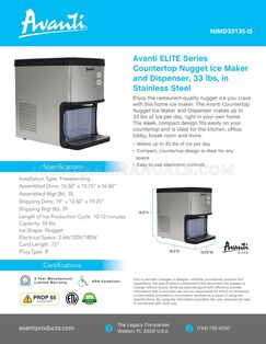 Avanti NIMD3314BSIS Spec Sheet