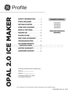 GE XPIO23SCSS Owner's Manual