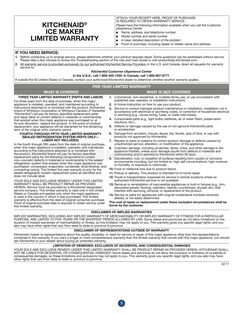 KitchenAid KUID308HPS Warranty