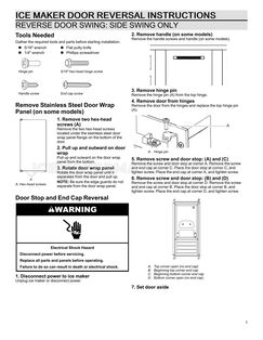 KitchenAid KUIX335HPS Door Reversal Instructions