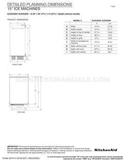 KitchenAid KUIX535HPA Dimensions Guide