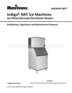Manitowoc IYT0420W Installation, Operation and Maintenance