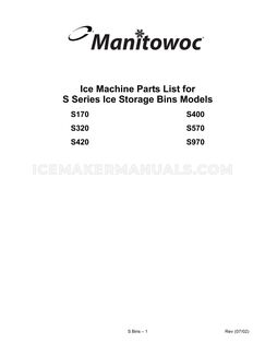 Manitowoc S570 Parts List