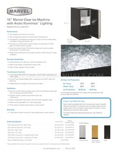 Marvel ML15CPS1RS Spec Sheet