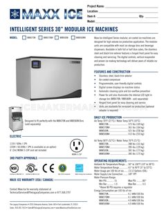 Maxx Ice MIM370NH Specifications Sheet