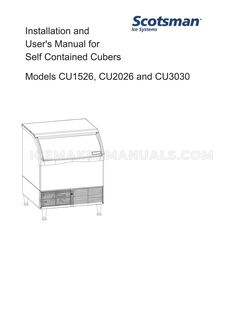 Scotsman CU3030MA-1 User Manual