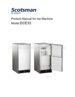 Scotsman DCE33A-1SSD Owner's Manual