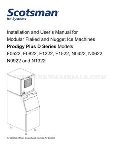 Scotsman N0922 Installation and User's Manual