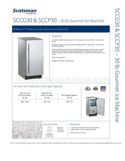 Scotsman SCCP30MA-1SU Specifications Sheet