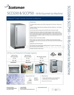 Scotsman SCCG50M-1SU Specification Sheet