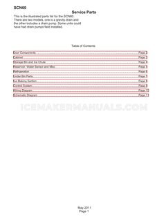 Scotsman SCN60PA-1SS Parts List