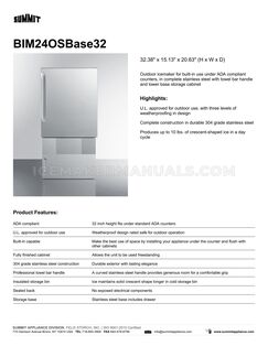 Summit BIM24OS Spec Sheet