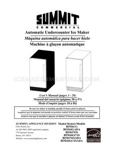 Summit BIM44GIFRHD Use and Care