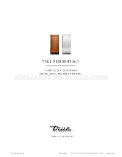 True Residential TUI15ROPB Installation and User Guide