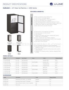U-Line UCLR1215W40B Specifications