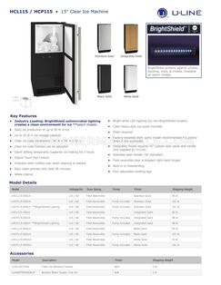 U-Line UHCL115SS01A Spec Sheet