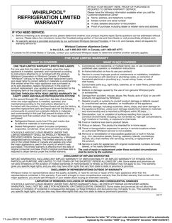 Whirlpool WUI75X15HW Warranty