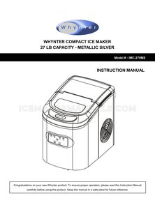 Whynter IMC270MS User Manual